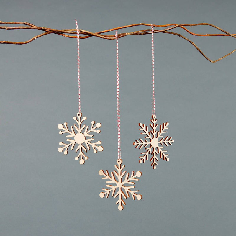 Simple Snowflake Wooden Ornaments