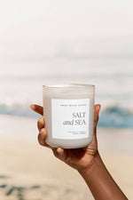 Salt and Sea 15 oz Soy Candle, Matte Jar