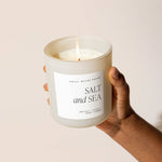 Salt and Sea 15 oz Soy Candle, Matte Jar