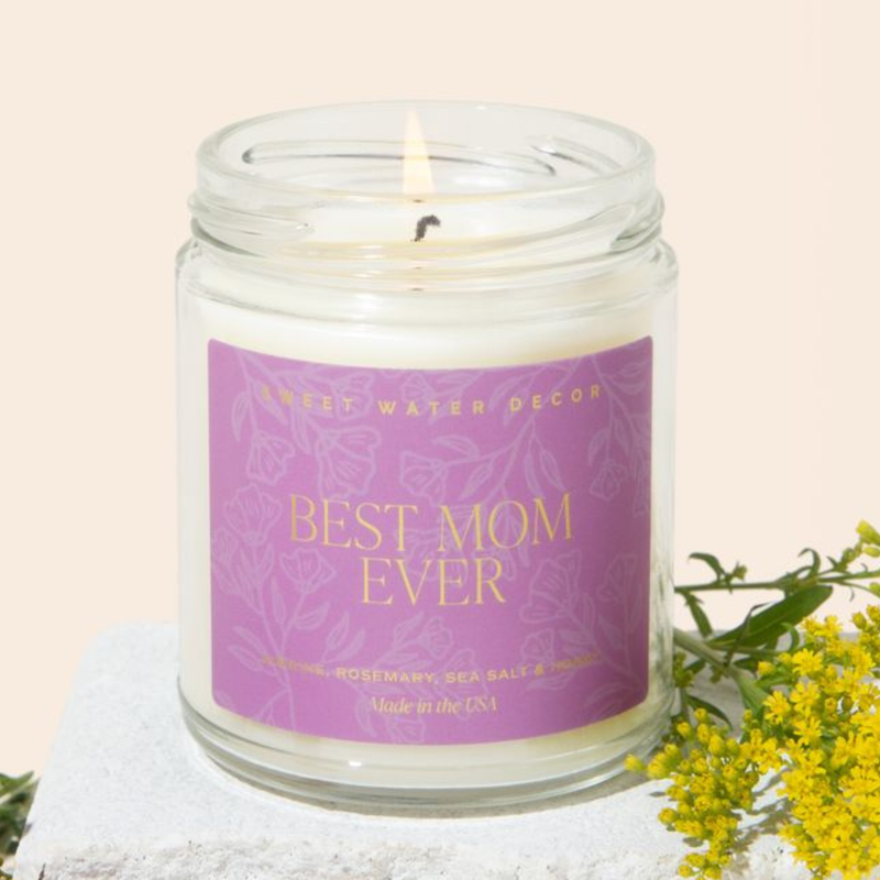 Best Mom Ever 9 oz Soy Candle with Gold Foil