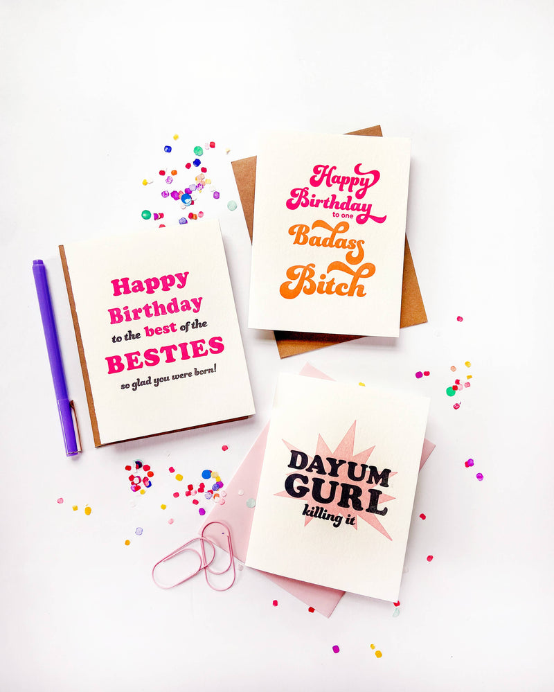 Bestie Birthday - Letterpress Card