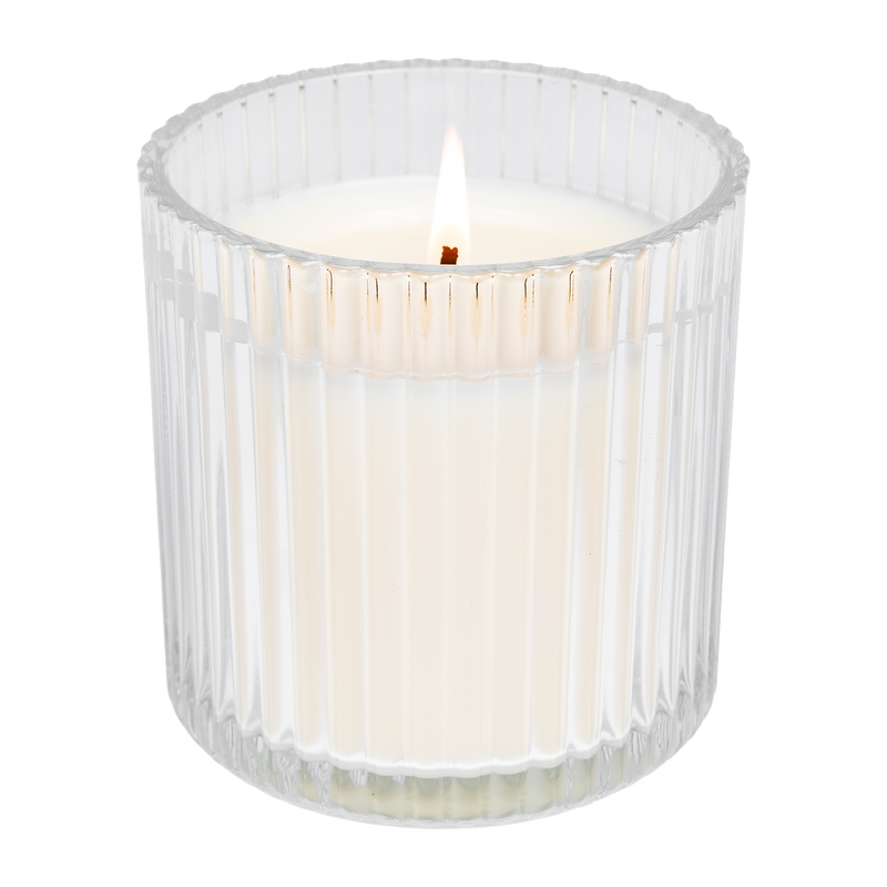 Love You Fluted Soy Candle - Ribbed Glass Jar