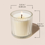 Love You Fluted Soy Candle - Ribbed Glass Jar